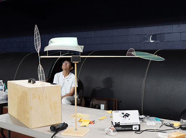 Preston Le with his F1D model. Photo credit: Mai Le