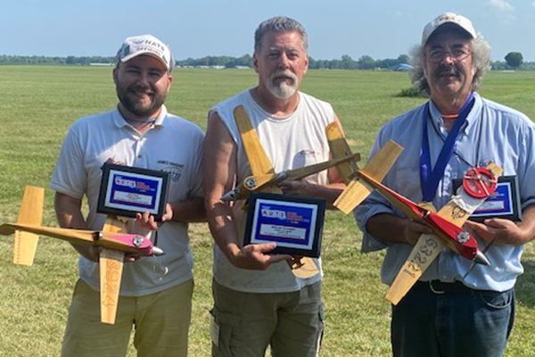 The 2024 Formula 40 winners: Chris Montagino, first; James VanSant, second; and Glen VanSant, third.