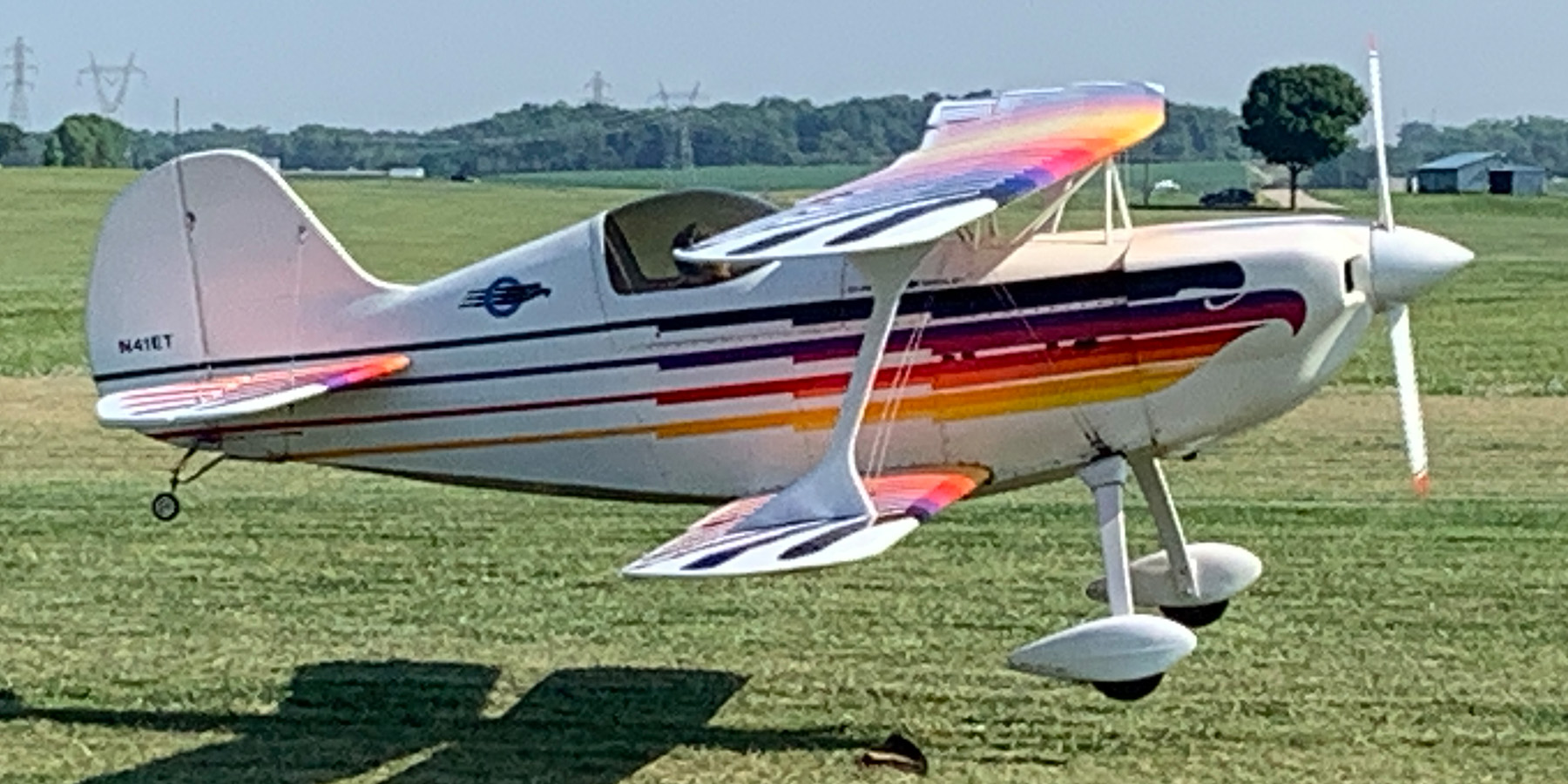 A beautiful 50% Christen Eagle biplane originally built and flown by Jim Neal, and now Mike Fearing..