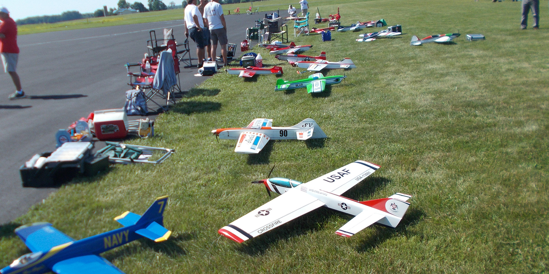 5. Excess airplanes that do not fit in the pits are put in the grass