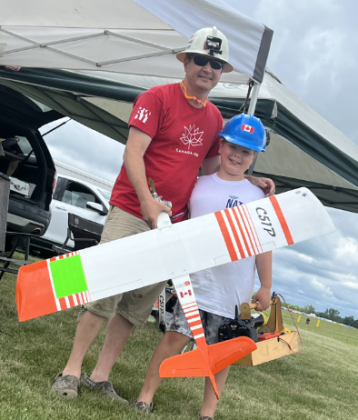 :] Cory Paine and his son Zack. Cory and Zack are camping on-site, and Zack is attending his first Nats this year.