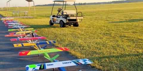 Tim Lampe Photo The early morning lineup of models waiting for their test flying slot. Tim Lampe photo.
