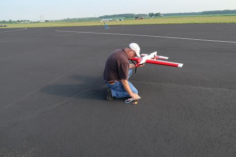 Brett Buck warming up his engine before an official flight.