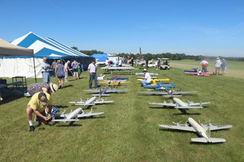 Ed Mason getting his models ready for the Static judging (lower left) at the 2021 Nats.
