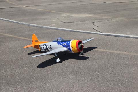 Burt’s P-47 during the taxi lap for CL Fun Scale.