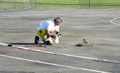 Patrick launching Jeff's Fast Jet.