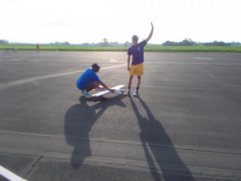 The start of another official flight. A hand signal must be given to the judges to start the clock.