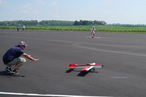 William Demaru gets a launch from Joe Daly on an official flight.
